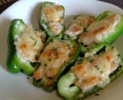 どさんこワイド179のレシピ・ピーマンの豆腐チーズ詰め