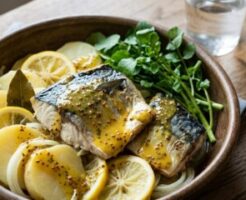 きょうの料理のレシピ・レモン風味のゆで塩さば