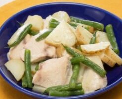 キューピー3分クッキングのレシピ・新じゃがとかじきの塩バター蒸し