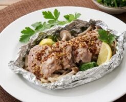 キューピー3分クッキングのレシピ・豚ヒレのマスタード蒸し