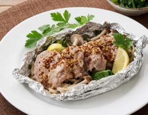 キューピー3分クッキングのレシピ・豚ヒレのマスタード蒸し