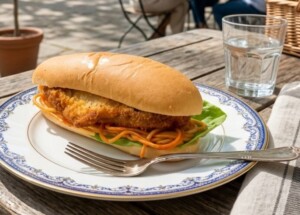 ぺこもぐキッチンのレシピ・重ねレモンカツナポリタンサンド