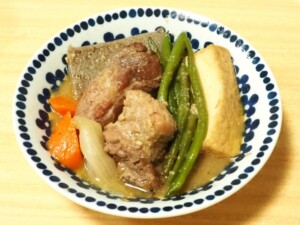 キューピー3分クッキングのレシピ・豚バラと厚揚げの煮もの