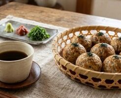 滝沢カレン&和田明日香のフィーリンきっちんのレシピ・そば粉のタコ焼き（ざるそば風）