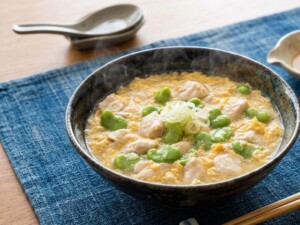 キューピー3分クッキングのレシピ・そら豆と鶏ささ身の卵あん