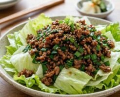きょうの料理のレシピ・ちぎりレタスのにらそぼろがけ