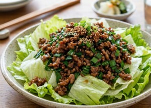 きょうの料理のレシピ・ちぎりレタスのにらそぼろがけ