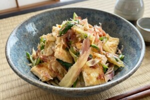きょうの料理のレシピ・みょうがと揚げの梅あえ