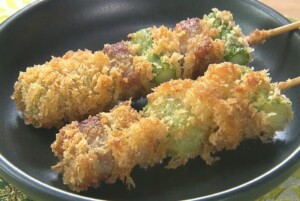 きょうの料理ビギナーズのレシピ・アスパラと豚こまの串カツ