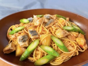 水野真紀の魔法のレストランのレシピ・サバ缶トマポンパスタ