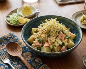滝沢カレン&和田明日香のフィーリンきっちんのレシピ・新じゃがいも＆鮭のタルタルソース和え