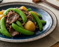 ノンストップのレシピ・牛肉と春野菜のカレー炒め