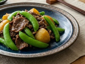 ノンストップのレシピ・牛肉と春野菜のカレー炒め