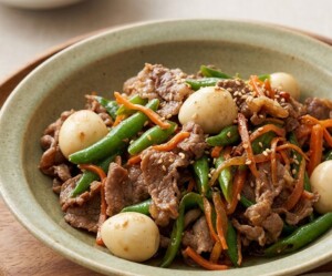 キューピー3分クッキングのレシピ・牛肉の甘辛煮