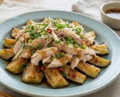 あさイチのレシピ・鶏ささ身となすのたたき風