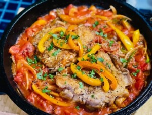 DAIGOも台所のレシピ・鶏胸肉とパプリカのトマト煮込み