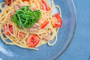 水野真紀の魔法のレストランのレシピ・キュウリとツナ缶の冷製パスタ