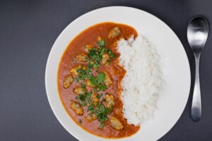 キューピー3分クッキングのレシピ・あさり缶の冷やしトマトカレー
