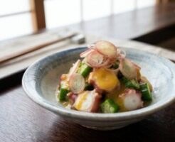 きょうの料理のレシピ・たことオクラの黄身酢あえ