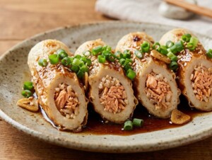 どさんこワイド179のレシピ・ちくわの胡麻ご飯詰め