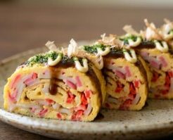 どさんこワイド179のレシピ・なると入りロールお好み焼き