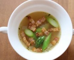 きょうの料理のレシピ・アスパラとベーコンのスープ