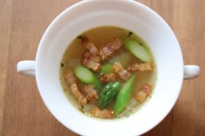 きょうの料理のレシピ・アスパラとベーコンのスープ