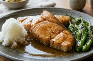 ノンストップのレシピ・カジキの照り焼き みぞれ添え