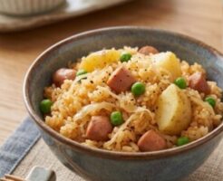 相葉マナブのレシピ・カリーヴルスト釜飯