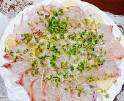 滝沢カレン&和田明日香のフィーリンきっちんのレシピ・スズキのカルパッチョ