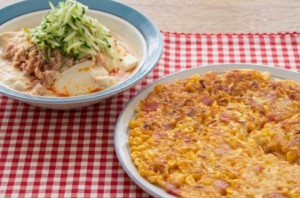 DAIGOも台所のレシピ・ハッシュドコーン＆ツナきゅうり豆腐