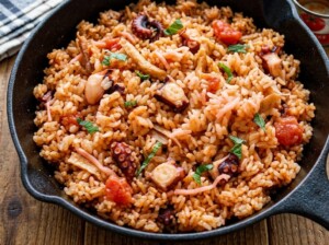 食卓のひみつのレシピ・パエリア風タコ飯