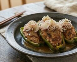 ノンストップのレシピ・ピーマンの肉づめ