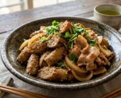 ノンストップのレシピ・豚肉と新ゴボウの甘辛炒め