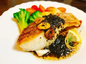 キューピー3分クッキングのレシピ・鯛のバターソテーのりレモンソース