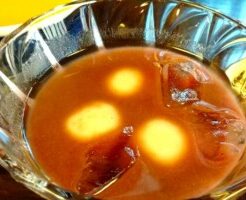きょうの料理のレシピ・黒糖ゼリーと白玉の冷やししるこ