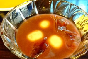 きょうの料理のレシピ・黒糖ゼリーと白玉の冷やししるこ