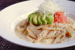 きょうの料理のレシピ・アボカド明太カルボうどん