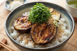 食卓のひみつのレシピ・ナスのかば焼き丼
