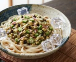 ソレダメのレシピ・ネバネバひんやりぶっかけうどん
