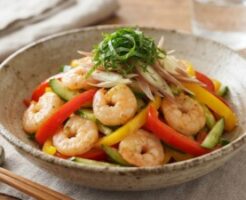 食卓のひみつのレシピ・パプリカとエビの中華あえ