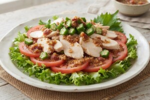 DayDay(デイデイ)のレシピ・梅だれの鶏しゃぶサラダ