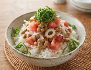 どさんこワイド179のレシピ・納豆とトマトのさっぱり丼
