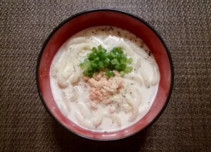 かまいたちの瞬間回答のレシピ・鮭めんたいクリームうどん