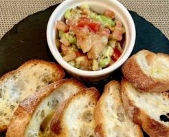 青空レストランのレシピ・吟壌桃と常磐ヒラメのタルタル