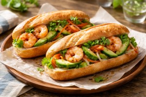 きょうの料理ビギナーズのレシピ・えびとアボカドのバインミー