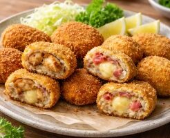 ウワサのお客さまのレシピ・から揚げコロッケ/紅生姜チーズベーコンコロッケ