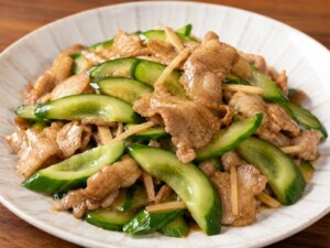きょうの料理のレシピ・きゅうりと豚バラの甘辛炒めサラダ