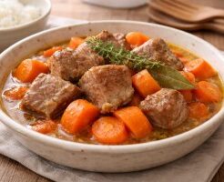 きょうの料理のレシピ・にんじんと豚肉煮込み