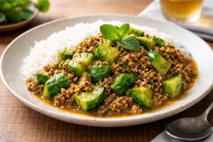 あさイチのレシピ・ゆできゅうりのキーマカレー
